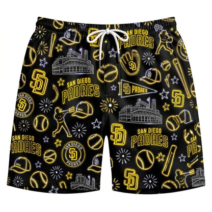 All Baseball Teams Neon Pattern Vibe Summer Party Button-Up Unisex Hawaiian Shirt For Men and Women