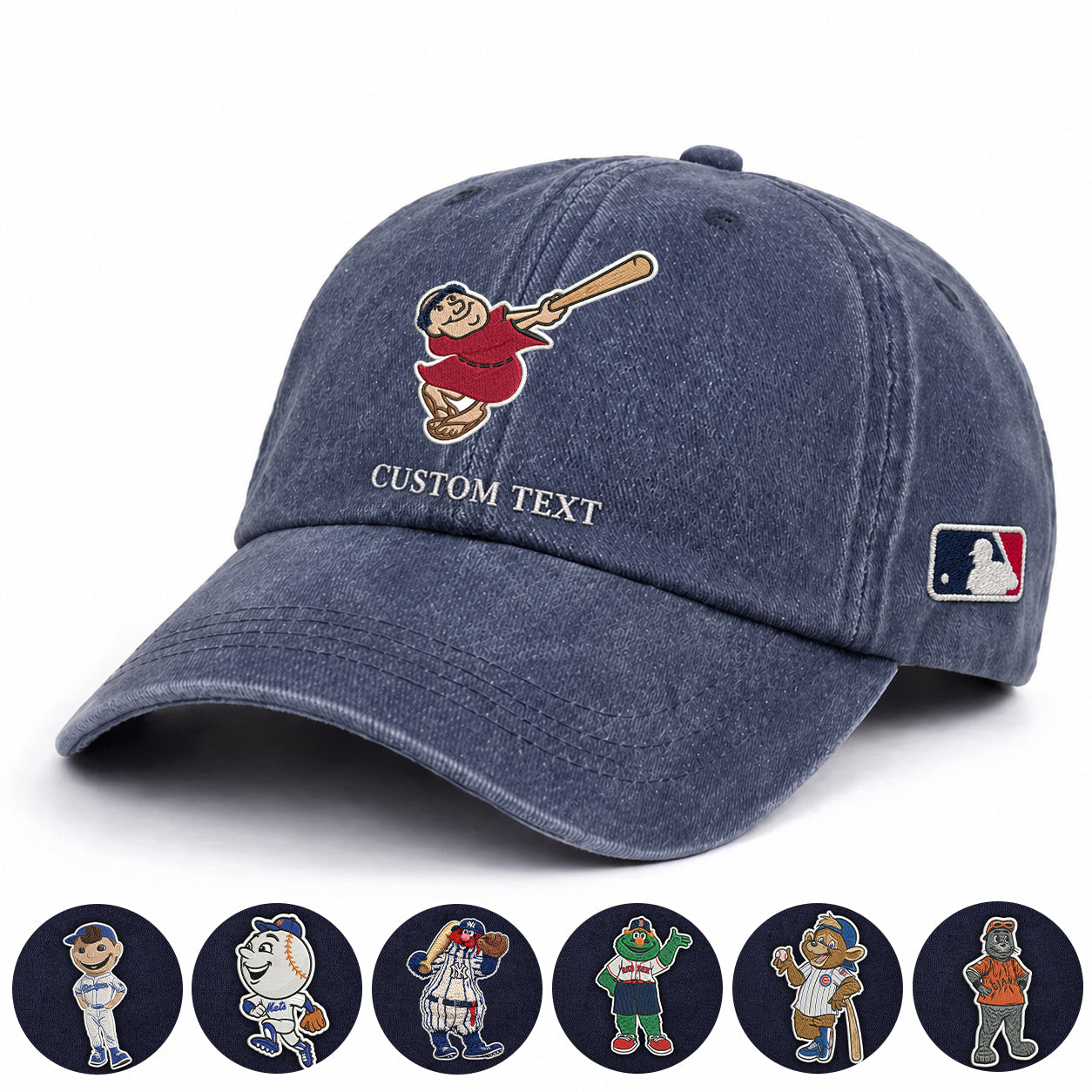 Mascots Baseball Cap All Teams Embroidered Logo Premium Wash Cap