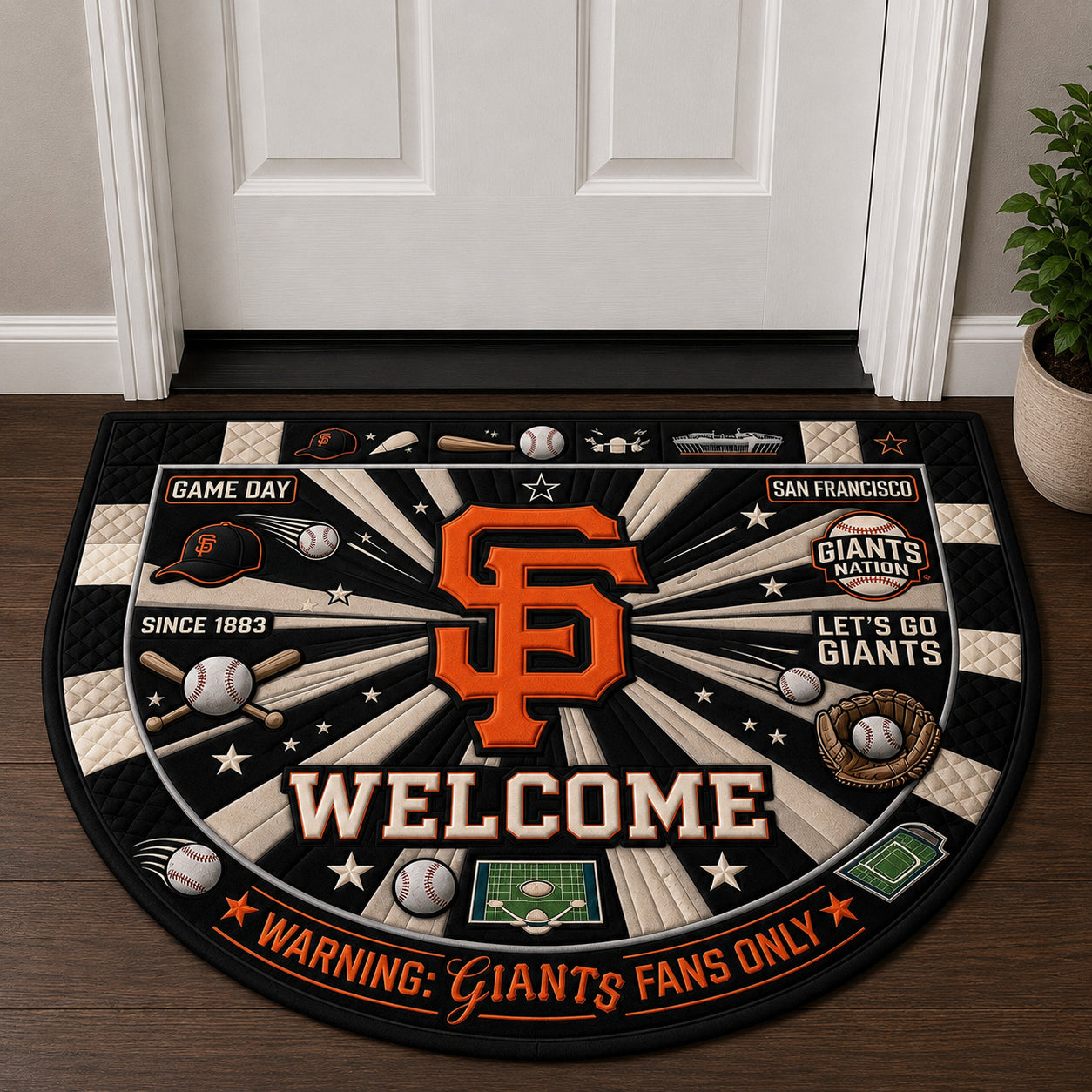 Alfombra personalizada de bienvenida premium de equipo de la MLB – Felpudo de béisbol personalizado
