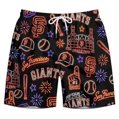 All Baseball Teams Neon Pattern Vibe Summer Party Button-Up Unisex Hawaiian Shirt For Men and Women