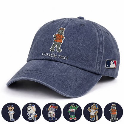 Mascots Baseball Cap All Teams Embroidered Logo Premium Wash Cap