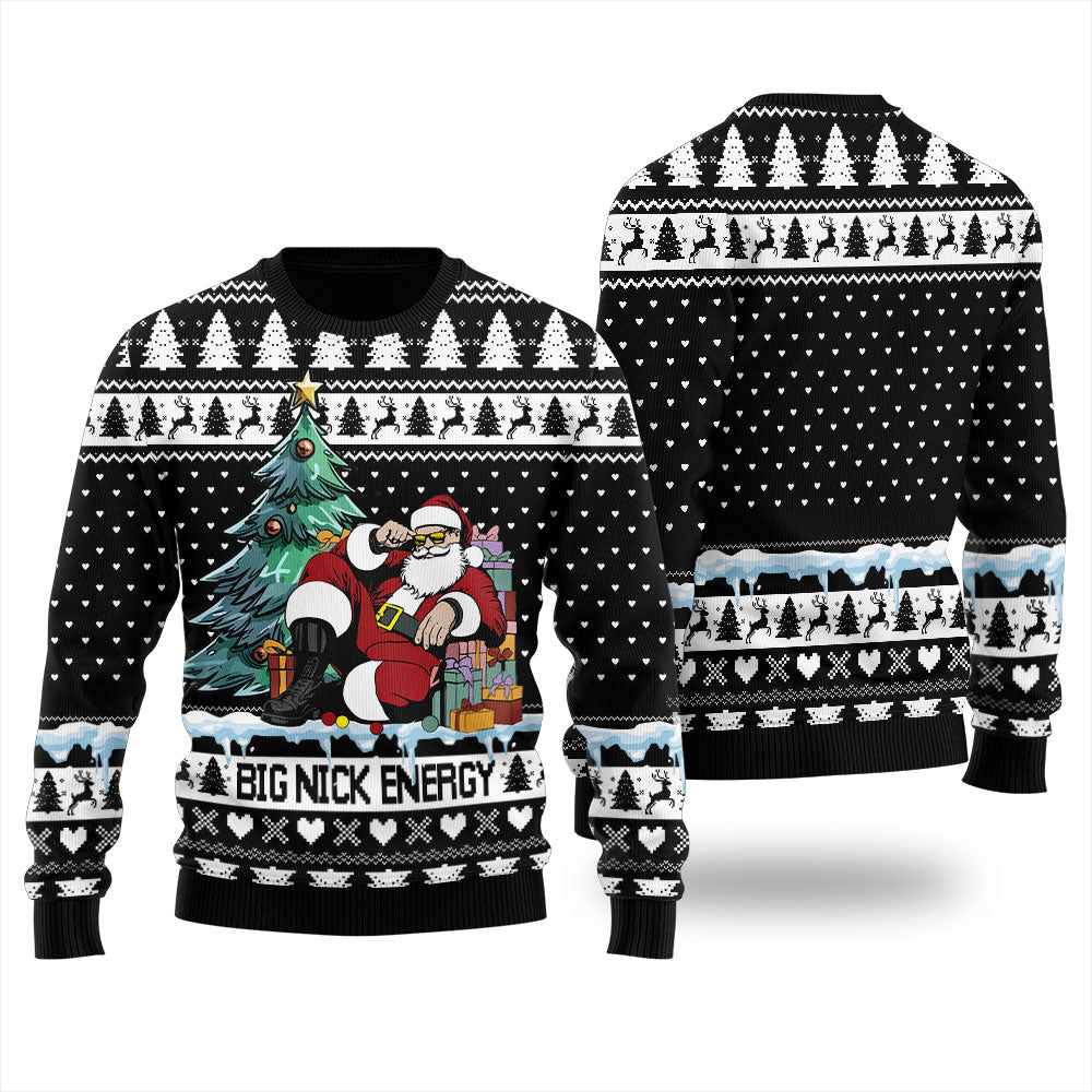 Santa Big Nick Energy Men's Ugly Christmas Sweater
