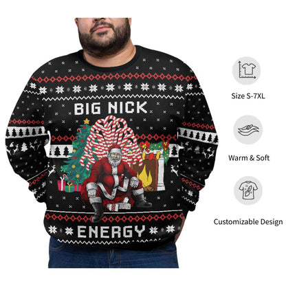 Santa Big Nick Energy Plus Size Ugly Christmas Sweater