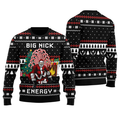 Santa Big Nick Energy Plus Size Ugly Christmas Sweater