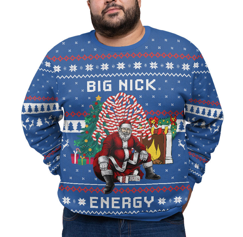 Santa Big Nick Energy Plus Size Ugly Christmas Sweater