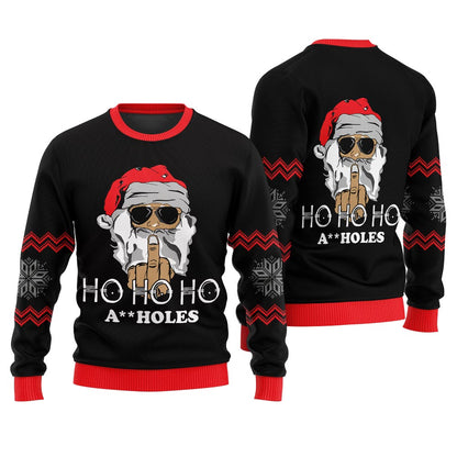 Santa Claus HO HO HO Naughty Ugly Sweater