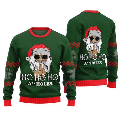 Santa Claus HO HO HO Naughty Ugly Sweater