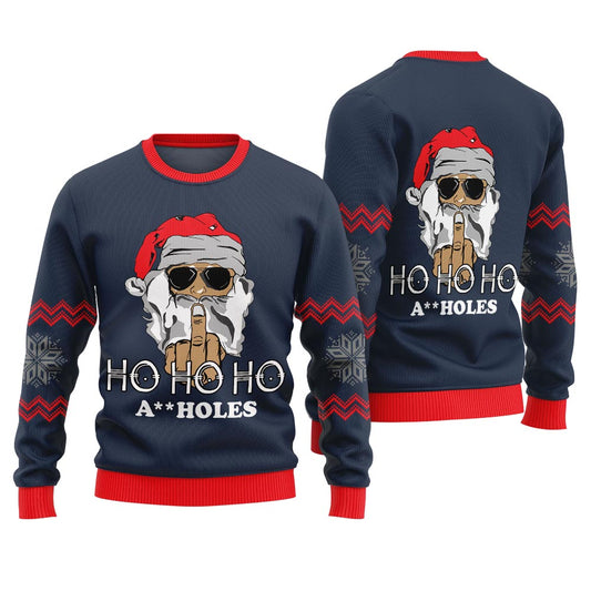 Santa Claus HO HO HO Naughty Ugly Sweater