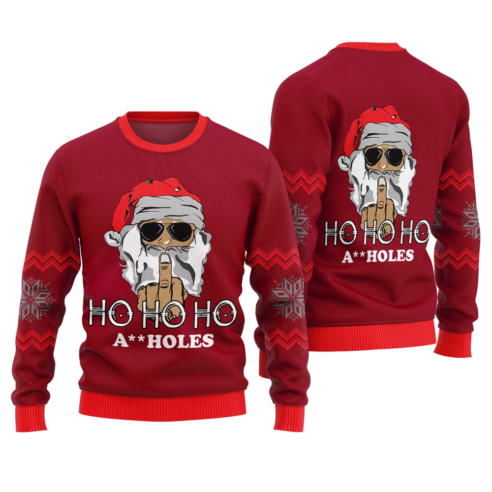 Santa Claus HO HO HO Naughty Ugly Sweater