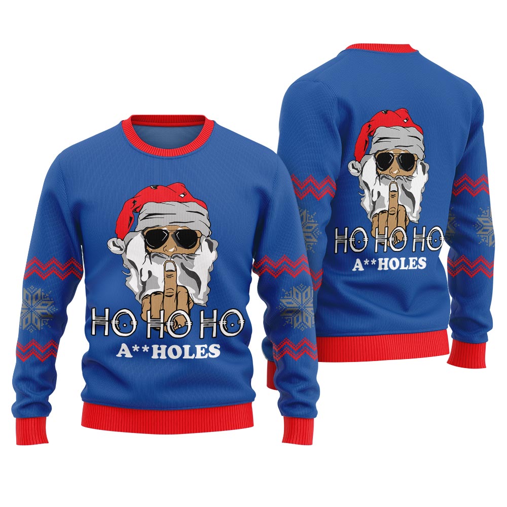 Santa Claus HO HO HO Naughty Ugly Sweater