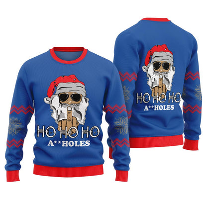 Santa Claus HO HO HO Naughty Ugly Sweater