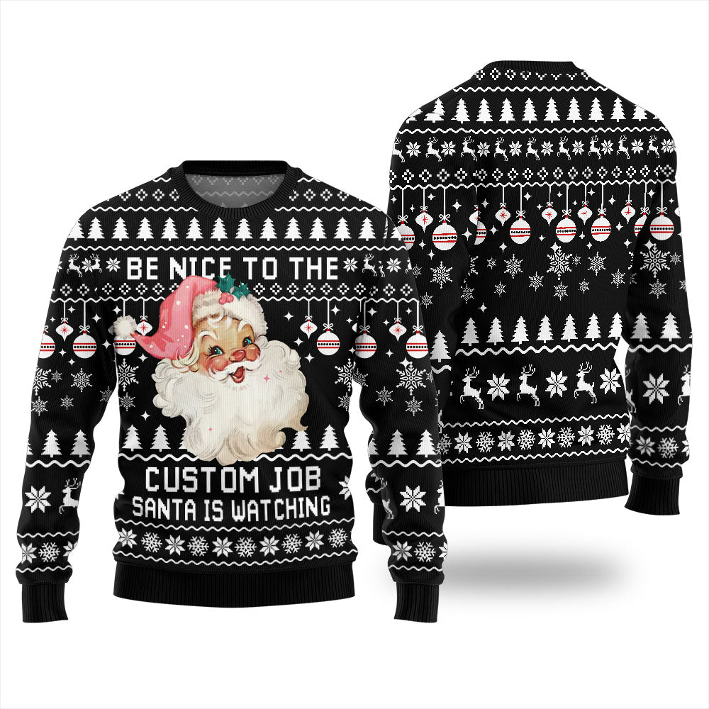 Santa Customizable Ugly Christmas Sweater Mens