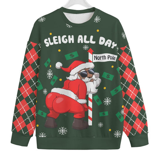 Santa Dancing North Pole Plus Size Womens Ugly Christmas Sweater