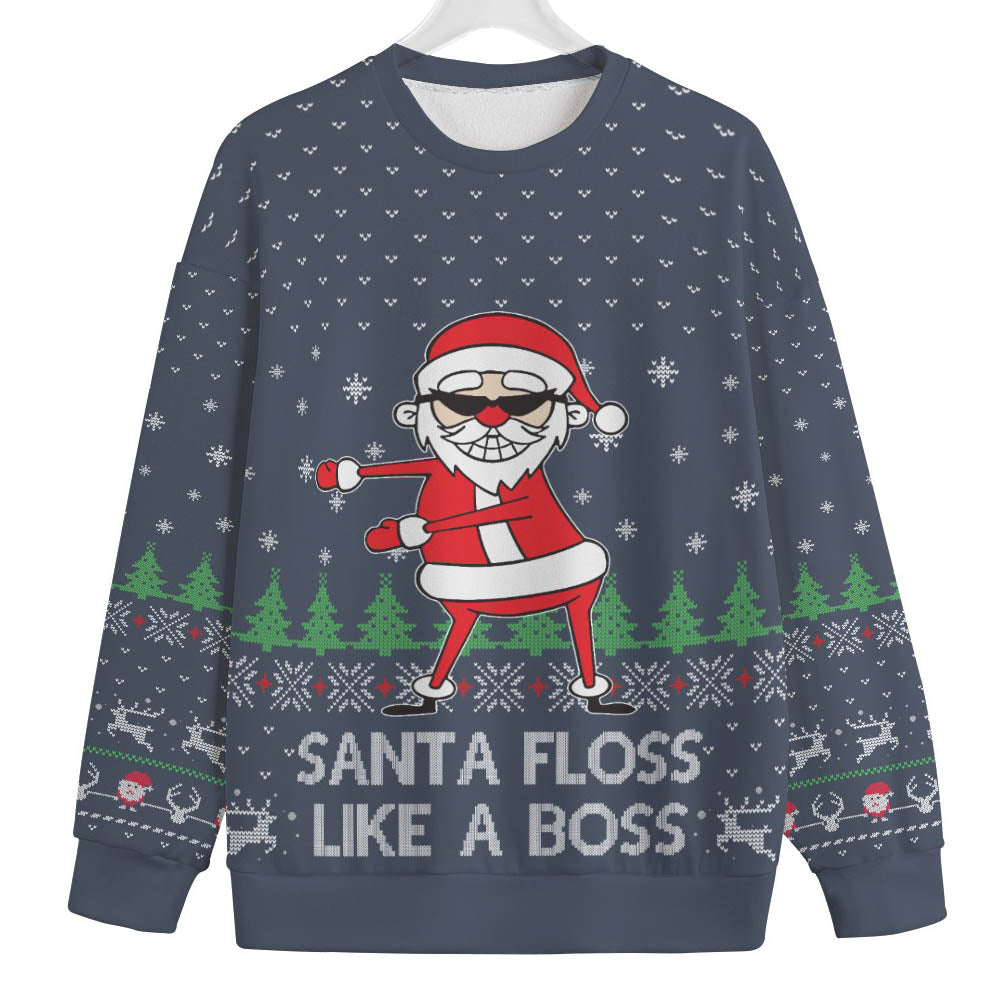 Santa Floss Like A Boss Plus Size Christmas Sweater