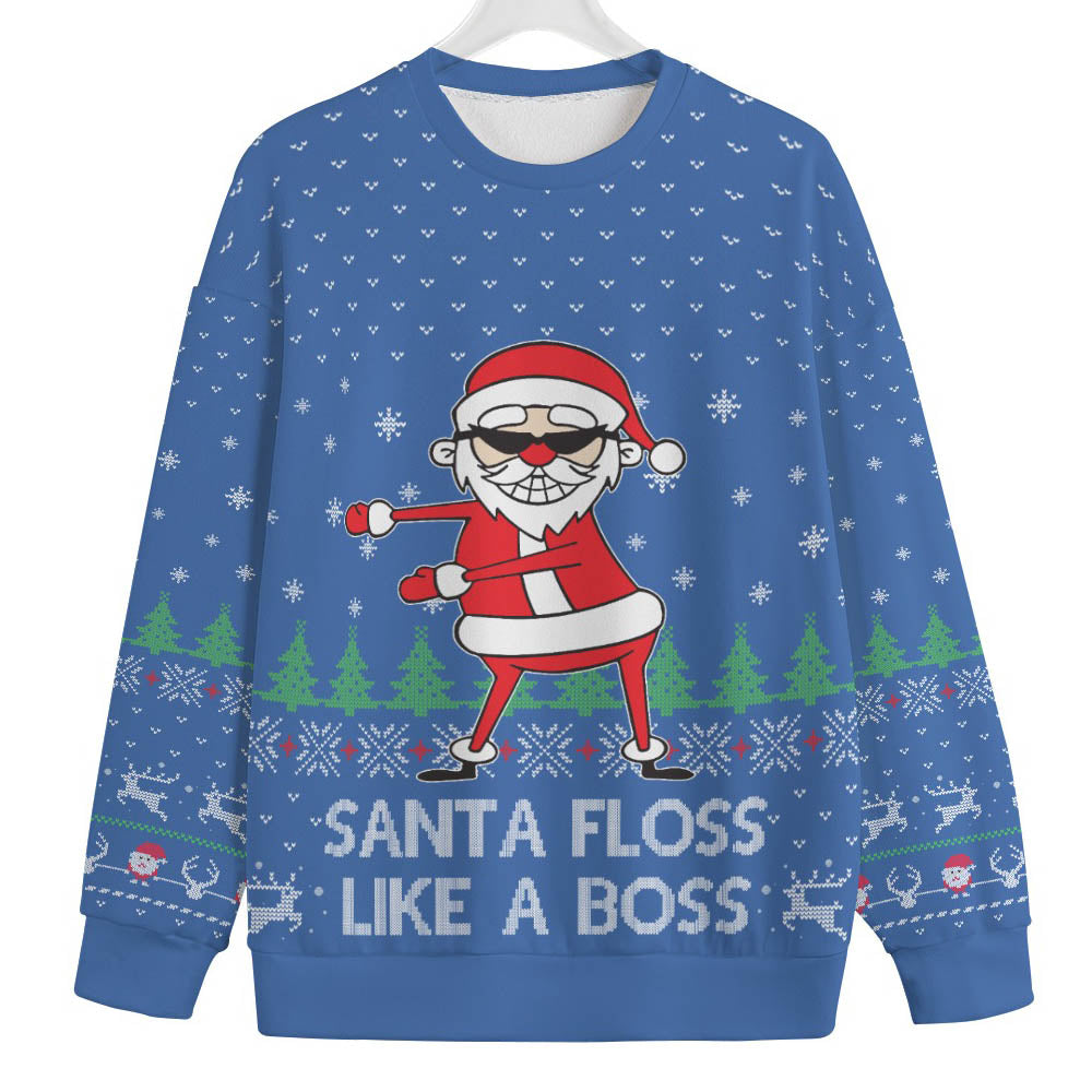 Santa Floss Like A Boss Plus Size Christmas Sweater