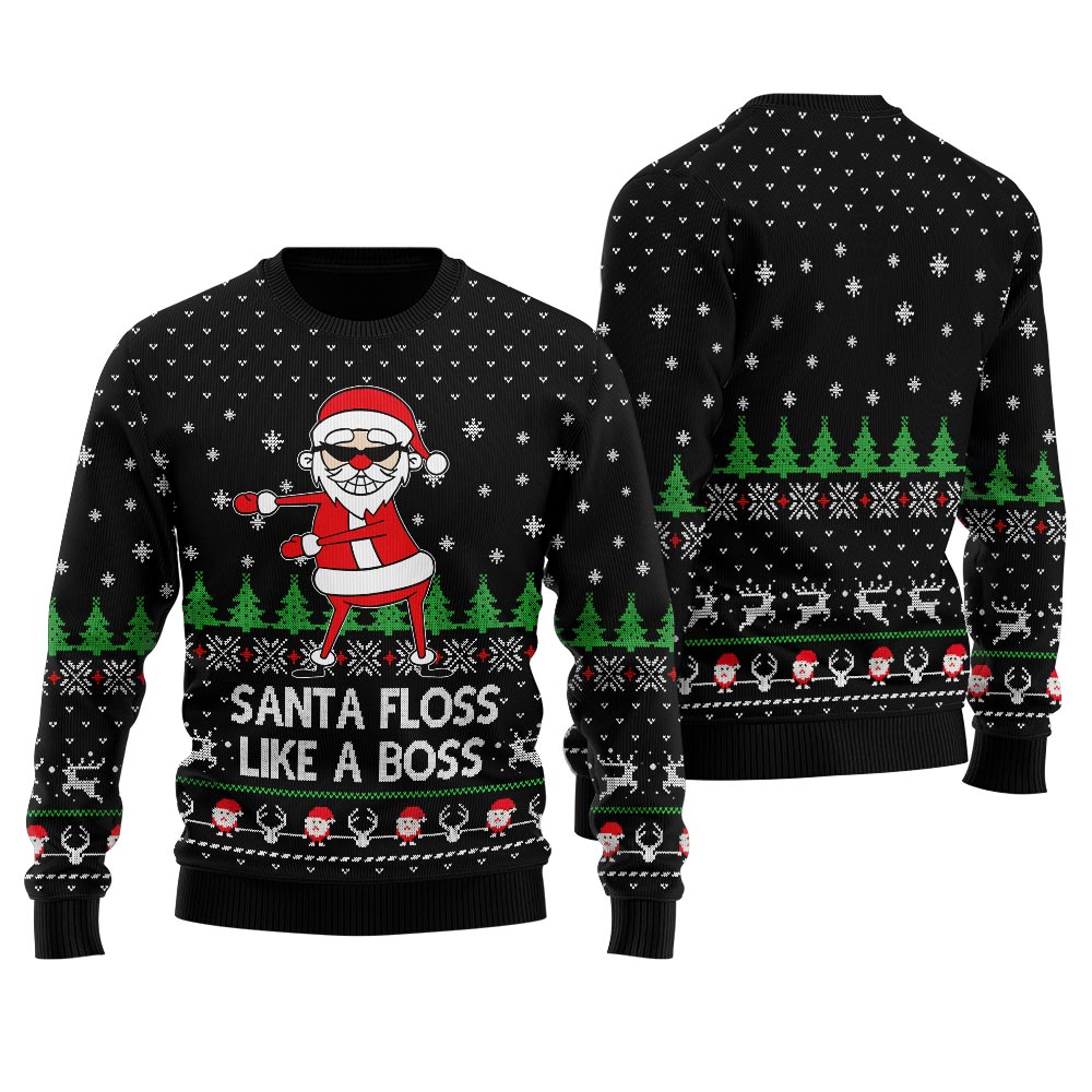 Floss Santa Claus Ugly Christmas Sweater For Men