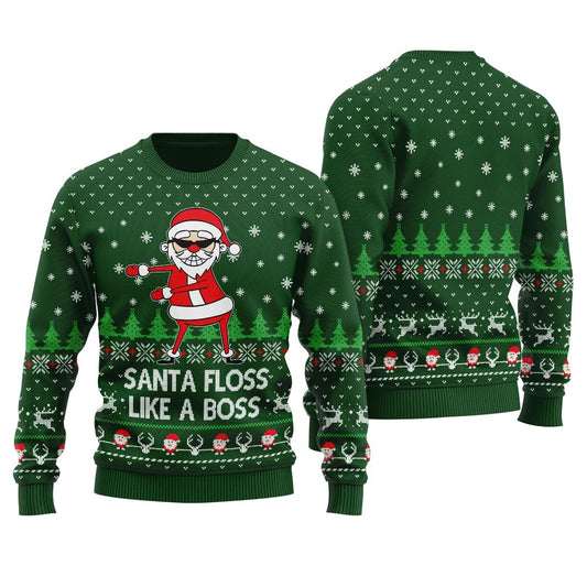 Santa Floss Like A Boss Ugly Christmas Sweater