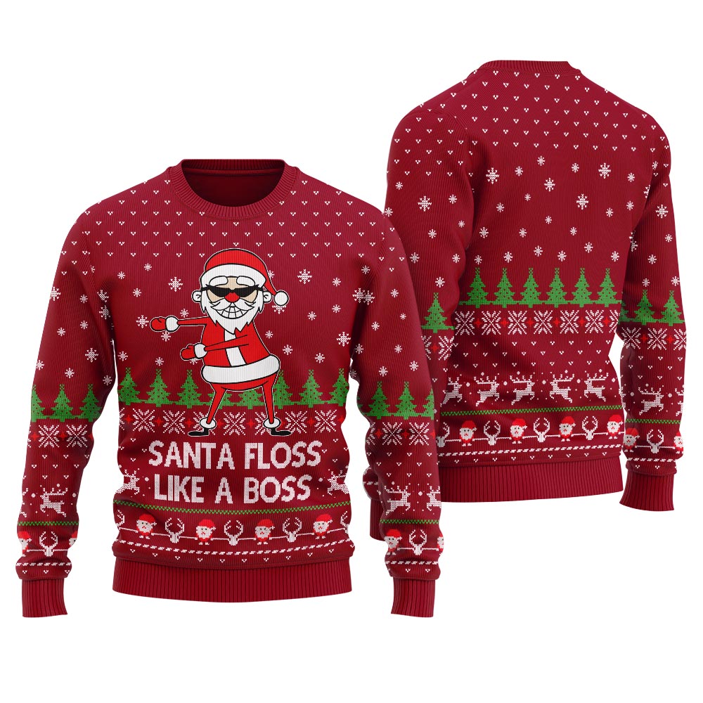 Floss Santa Claus Ugly Christmas Sweater For Men