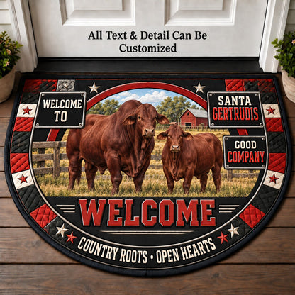 Santa Gertrudis Personalized Half Round Mat | 5To9Vibe