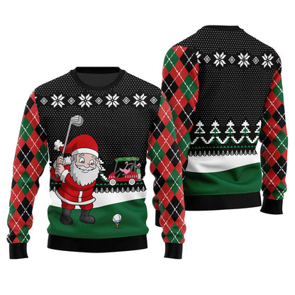 Santa Golfer Ugly Christmas Sweater