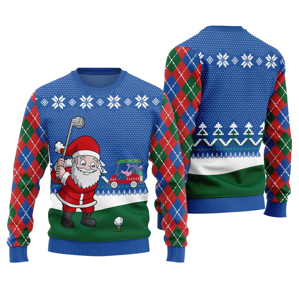 Santa Golfer Ugly Christmas Sweater