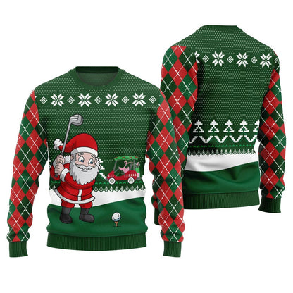 Santa Golfer Ugly Christmas Sweater