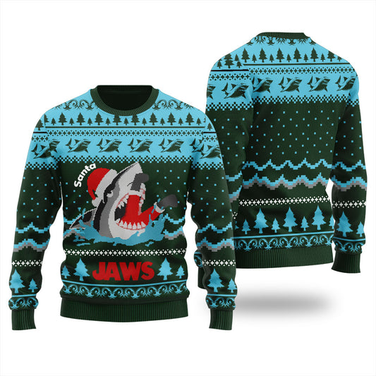 Santa Jaws Shark Christmas Sweater