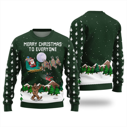 Santa Merry Giftmas To Bigfoot Men's Ugly Sweater