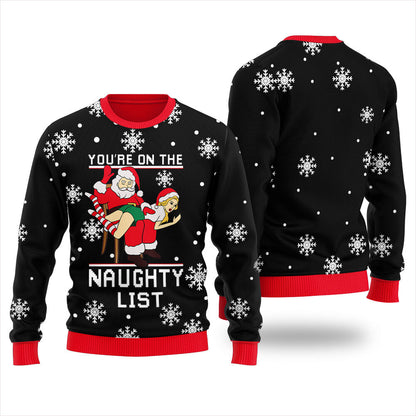Santa Naughty List Christmas Sweater Men