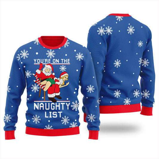 Santa Naughty List Christmas Sweater Men