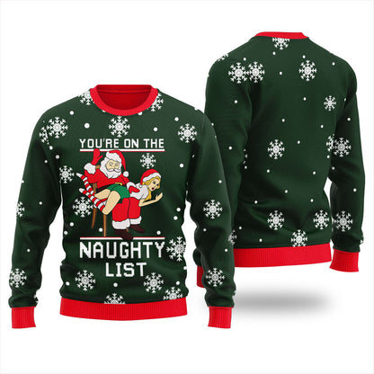 Santa Naughty List Christmas Sweater Men