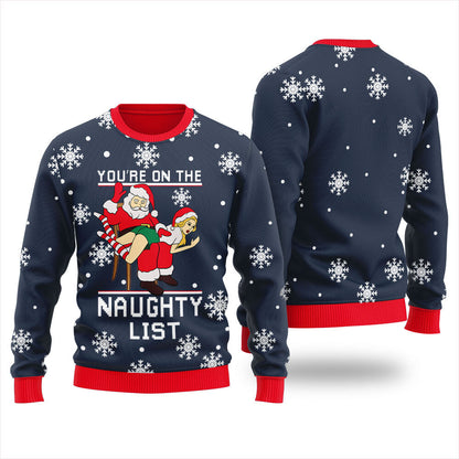 Santa Naughty List Christmas Sweater Men