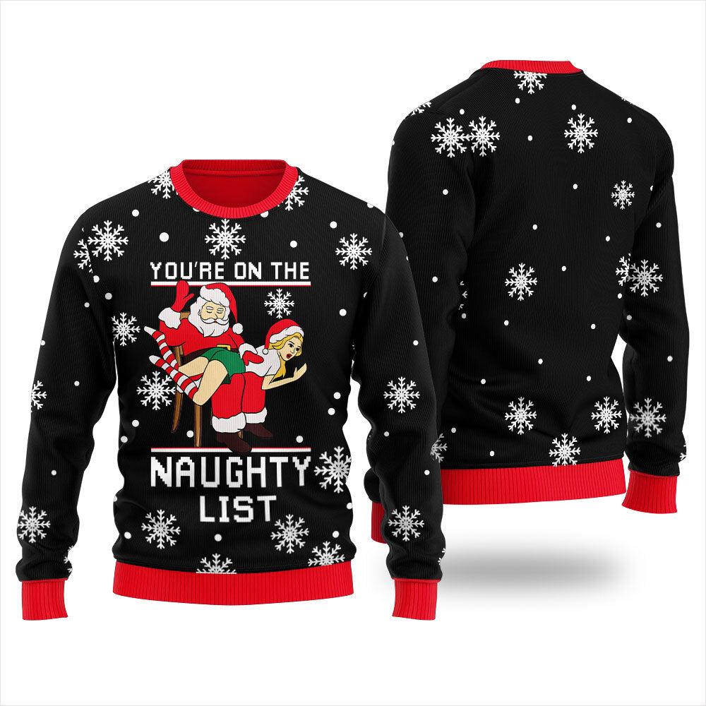 Santa Naughty List Christmas Ugly Sweater Women's