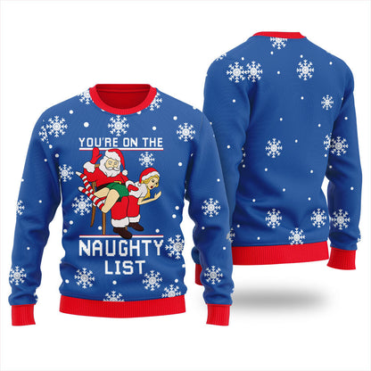 Santa Naughty List Christmas Ugly Sweater Women's