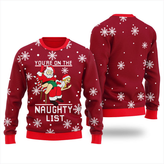 Santa Naughty List Christmas Ugly Sweater Women's
