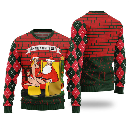 Santa On The Naughty List Ugly Christmas Sweater For Men