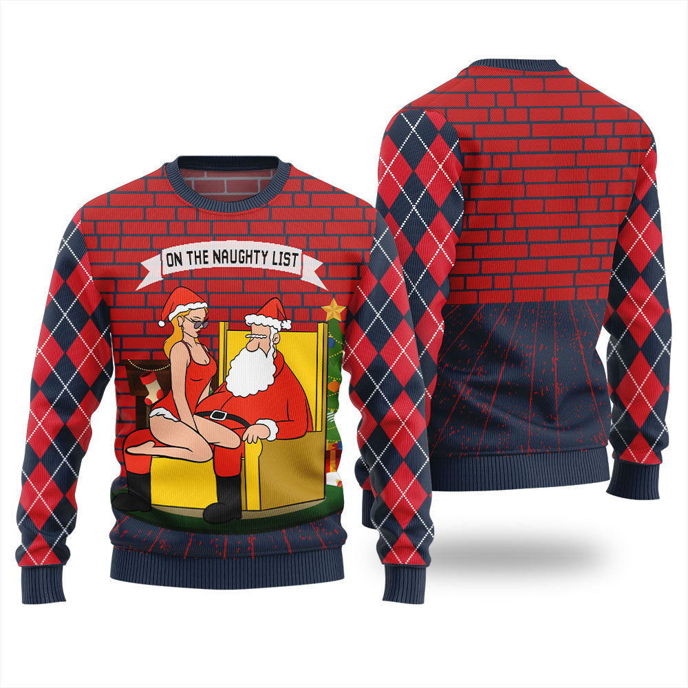 Santa On The Naughty List Ugly Christmas Sweater For Men