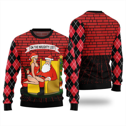 Santa On The Naughty List Ugly Christmas Sweater For Men