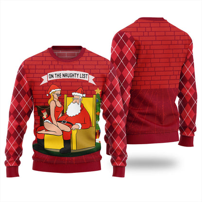 Santa On The Naughty List Ugly Christmas Sweater For Men