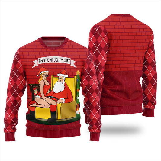 Santa On The Naughty List Ugly Christmas Sweater For Unisex