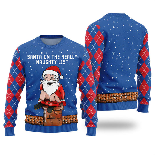 Santa On The Really Naughty List Ugly Christmas Sweater For Women