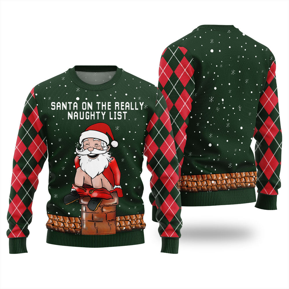 Santa On The Really Naughty List Ugly Sweater