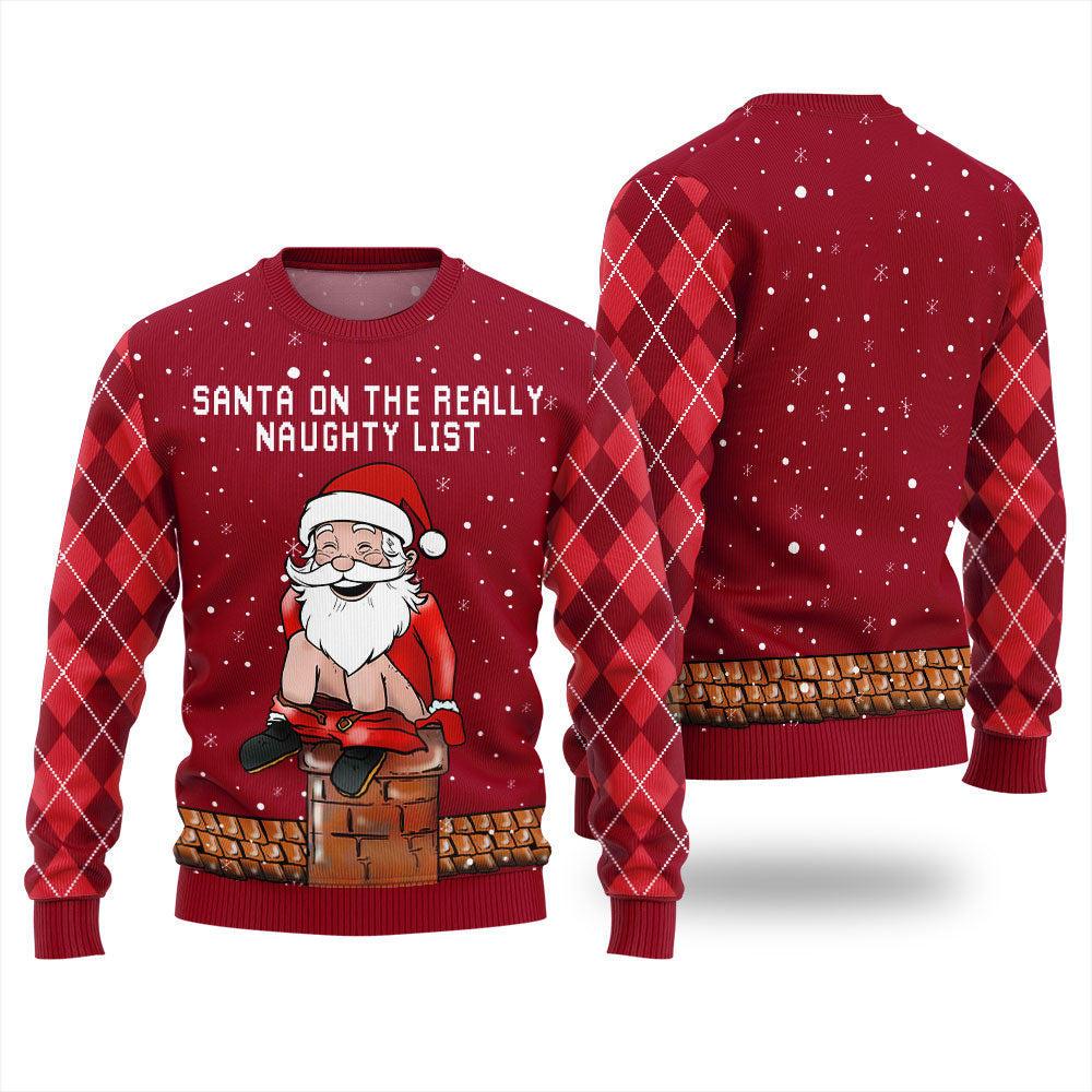 Santa On The Really Naughty List Ugly Sweater