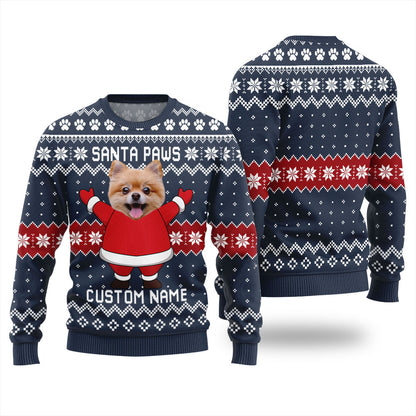 Santa Paws Custom Pet Ugly Sweater Women