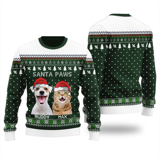 Santa Paws Custom Pet Ugly Christmas Sweater