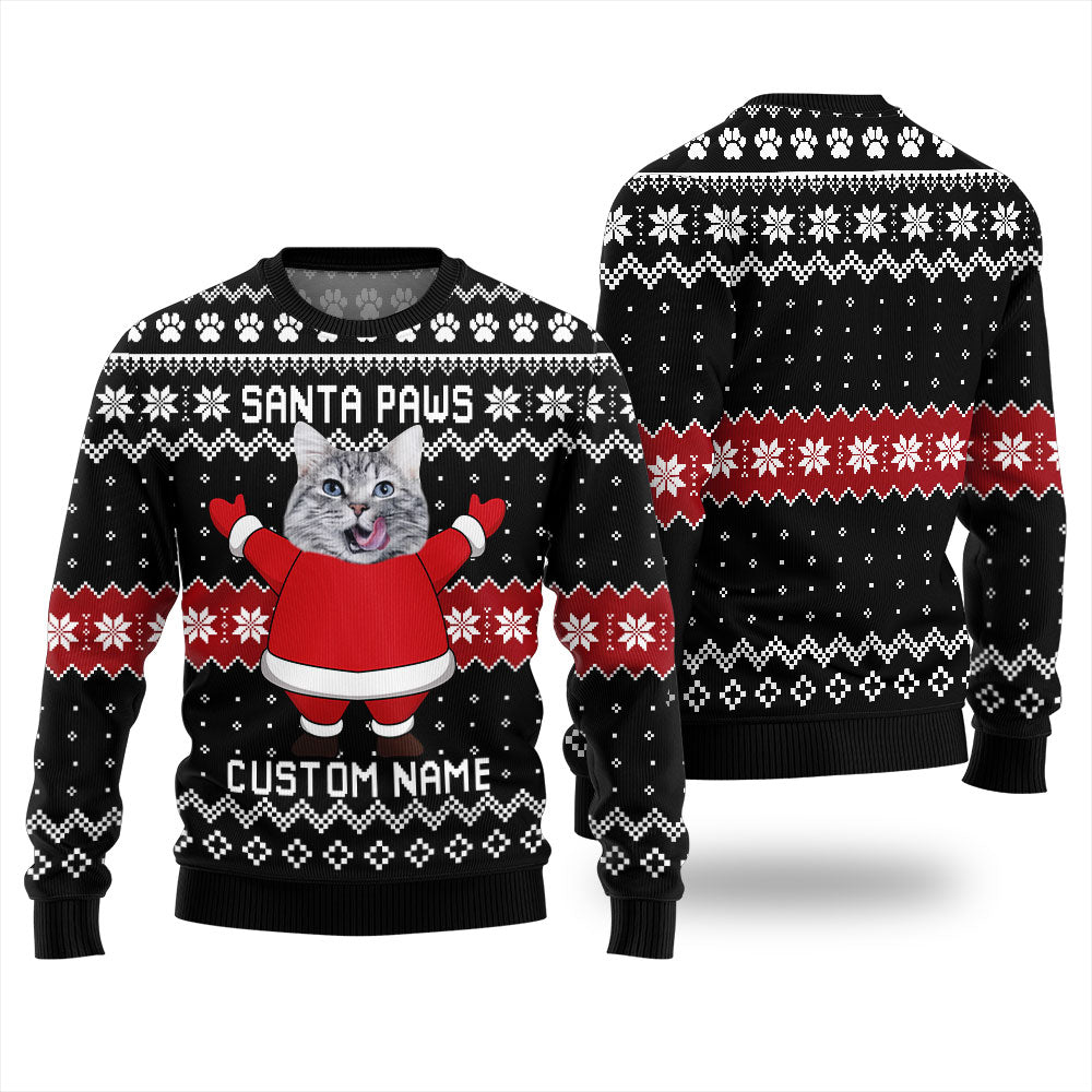 Santa Paws Custom Pet Christmas Sweater Women
