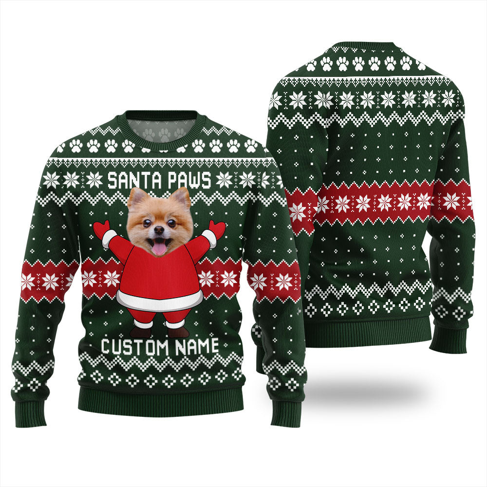 Santa Paws Custom Pet Ugly Sweater Women