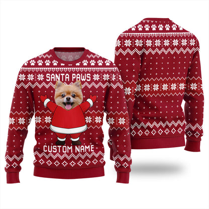 Santa Paws Custom Pet Ugly Sweater Women
