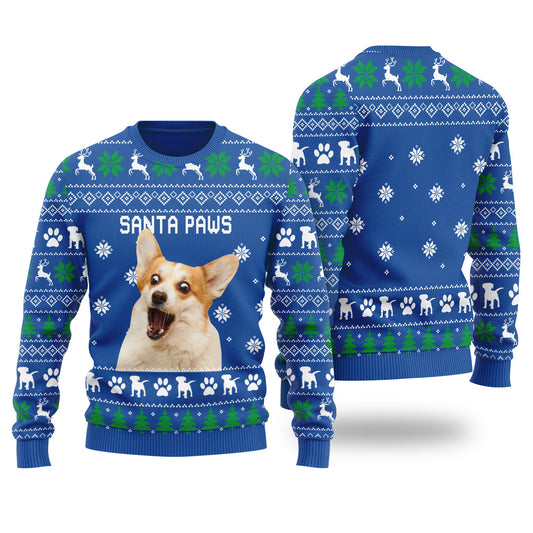 Santa Paws Personalized Dog Christmas Sweater Men's