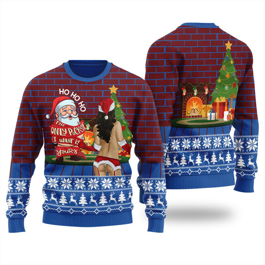Santa Playing With Hotgirl Ugly HO HO HO Sweater For Women